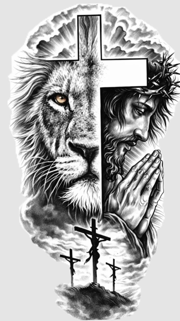 León con corona de espinas - Nunca Fue Suerte