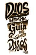 Dios Siempre Guía Mis Pasos – diseño lettering dorado