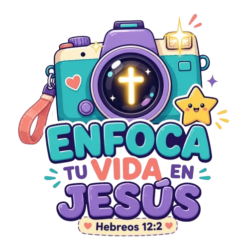 Enfoca Tu Vida en Jesús – diseño kawaii Hebreos 12:2