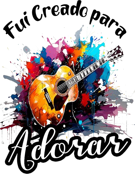 Fui Creado para Adorar – diseño guitarra watercolor